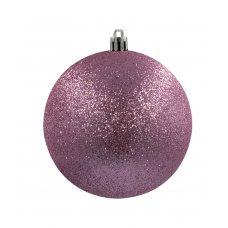 Χριστουγεννιάτικη Μπάλα Ροζ με Γκλίτερ (10cm)